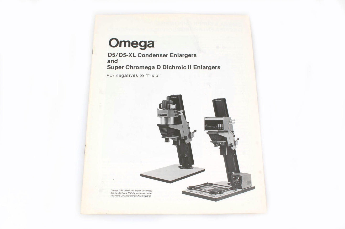Omega D5/D5-XL Condenser Enlargers and Super Chromega D Dichroic Manual