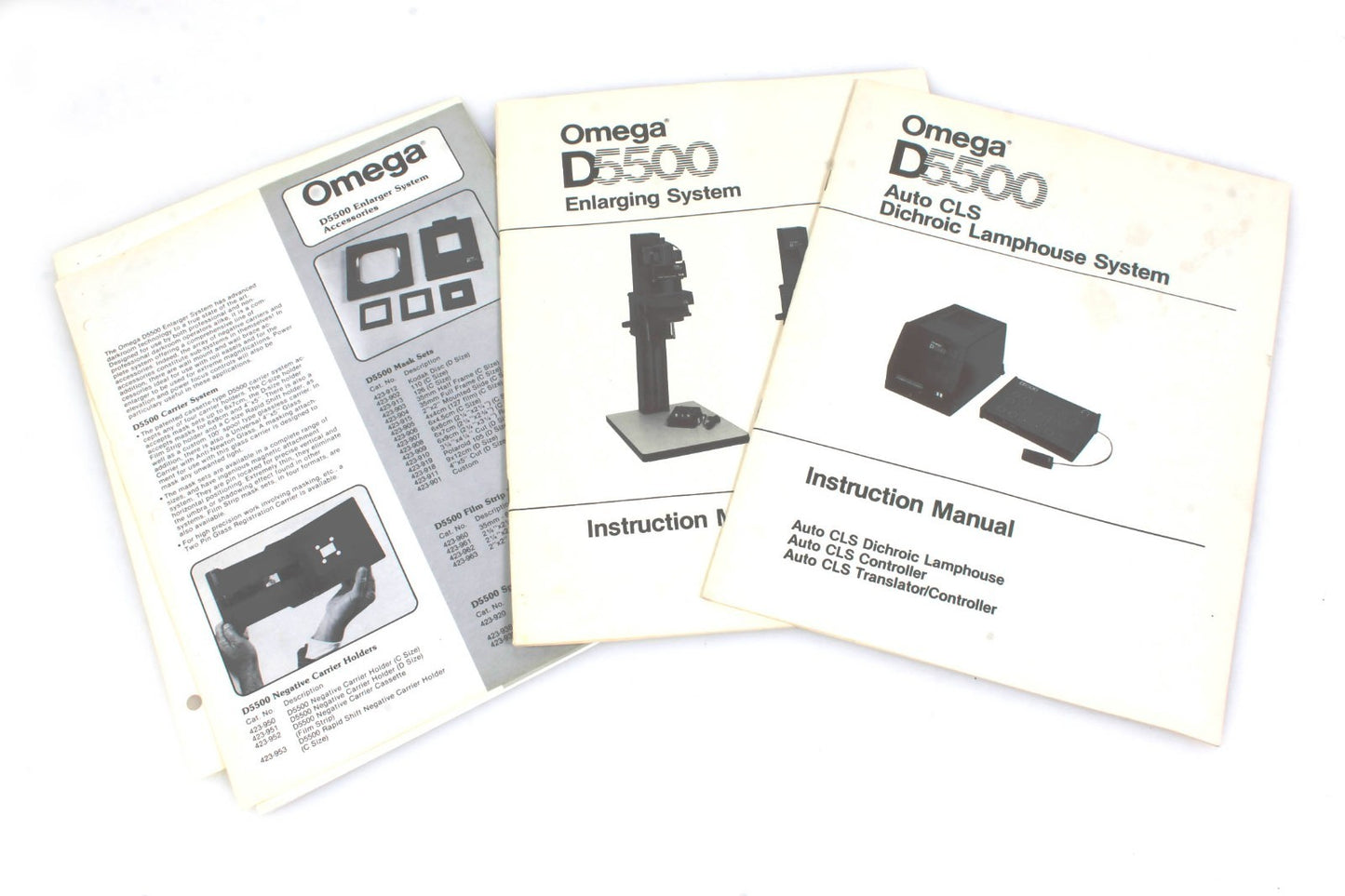 Omega D5500 Enlarging System Instruction Manuals