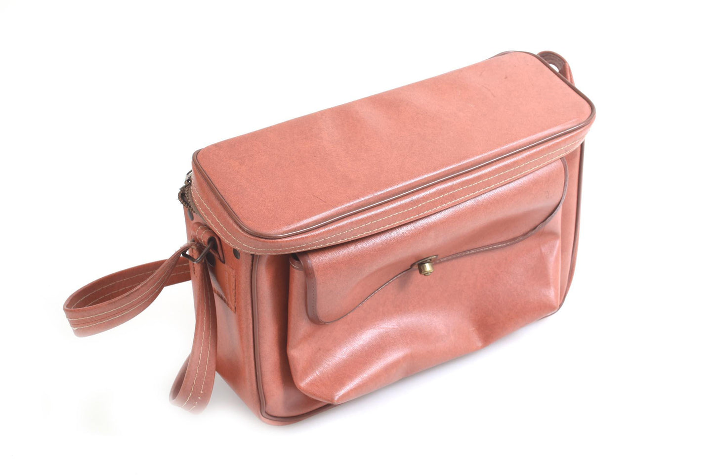 Vintage Purse Style Camera Bag 1940s Brown Vinyl