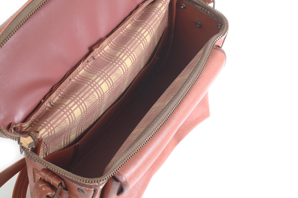 Vintage Purse Style Camera Bag 1940s Brown Vinyl