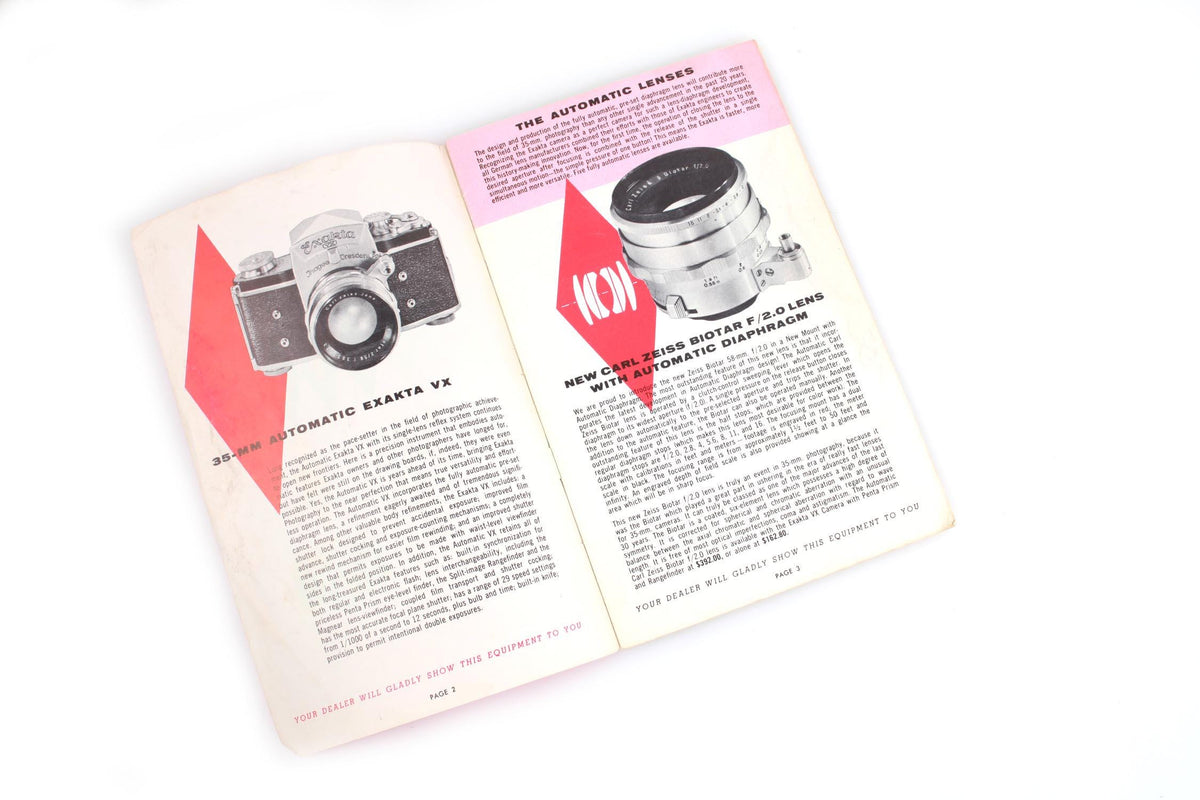 Exakta Continued Camera Catalog 1957
