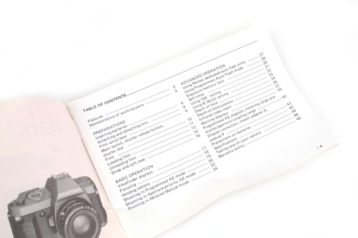 Pentax P30t Camera Manual