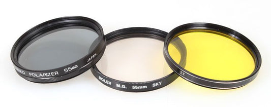 55MM FILTERS, SET OF 3 (K-2 MED YEL, SKY   POLARIZE)