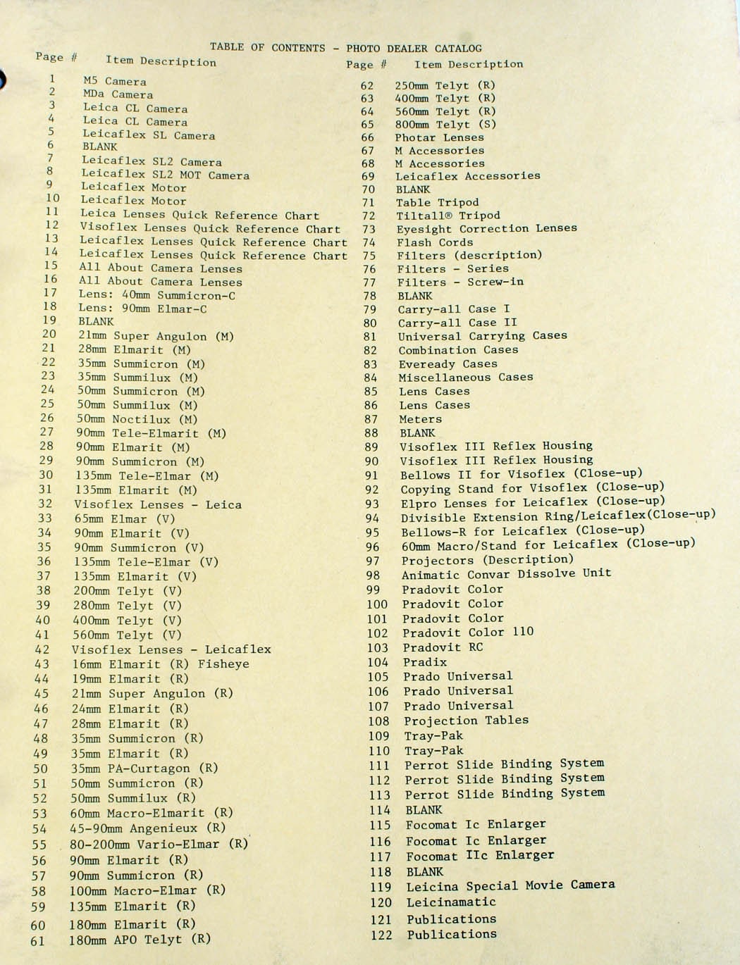 Leica Dealers Master Catalogue & Info