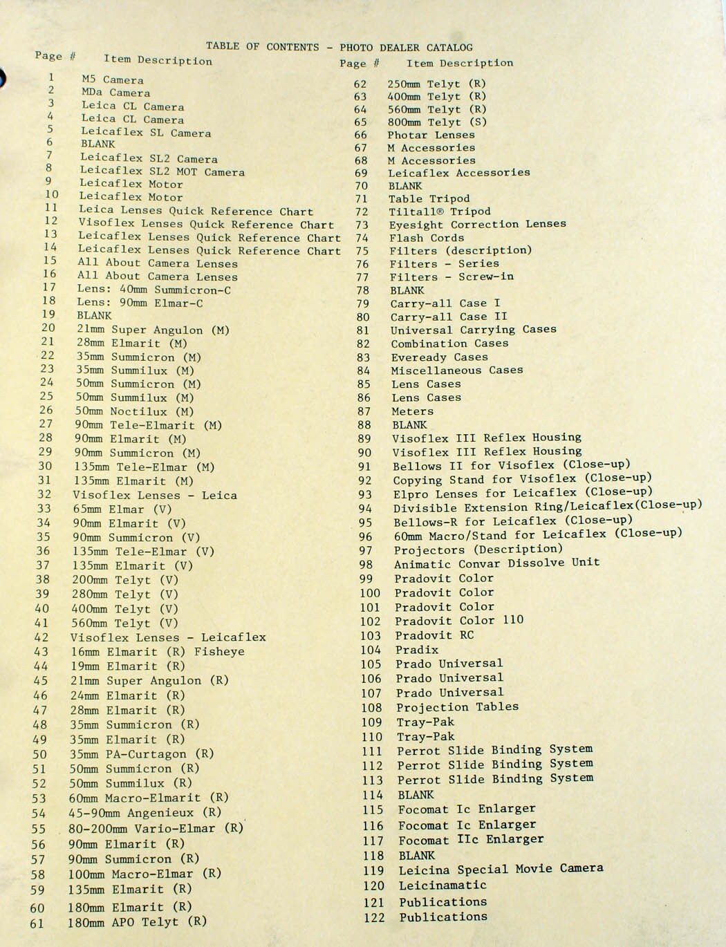 Leica Dealers Master Catalogue & Info