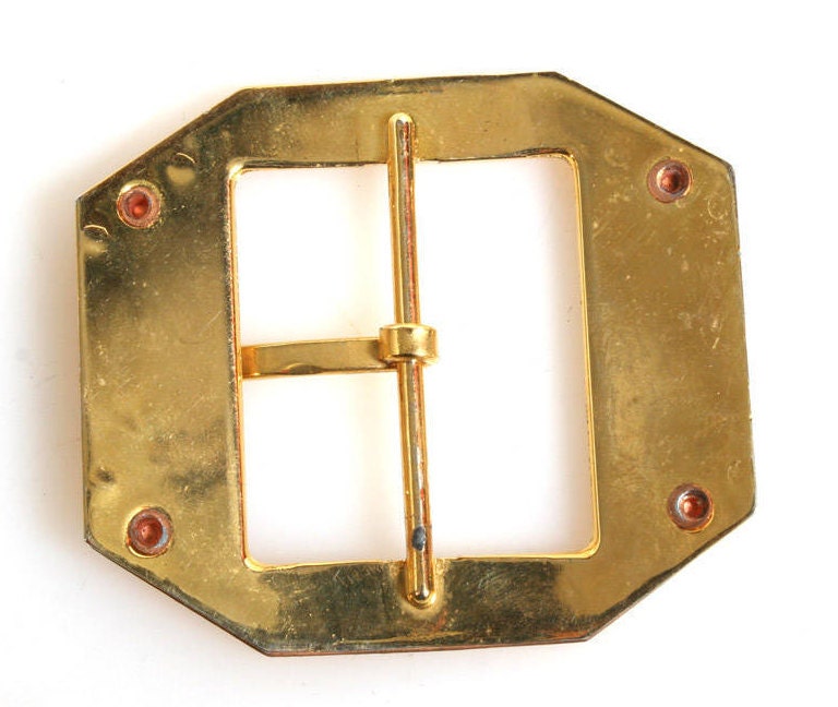 Vintage Brass & Copper Belt Buckle, Women's Fashion