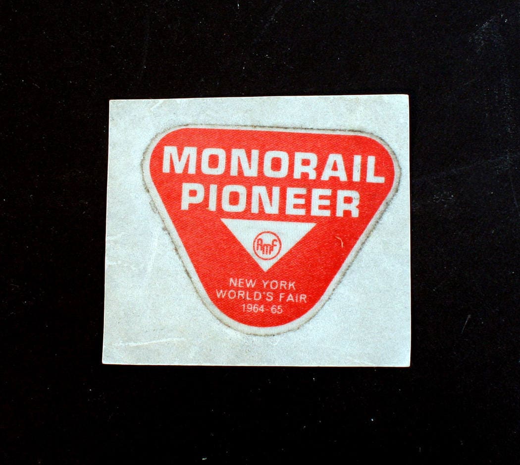 Worlds Fair 1964-65 Monorail Pioneer Sticker//Souvenir//Fair Collectibles