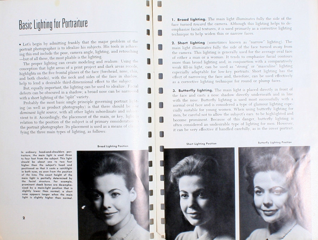 Basic Lighting For Portraiture by Kodak//Vintage Pamphlet//Data Book