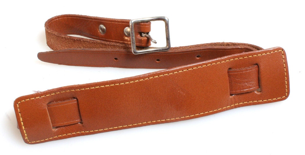 Vintage Brown Leather Camera Strap, 34" Neck Strap