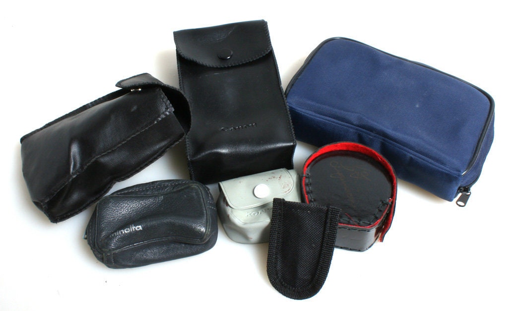 Camera Accessory Cases, Set of 7//Coin Purse//Steampunk//Filter Case