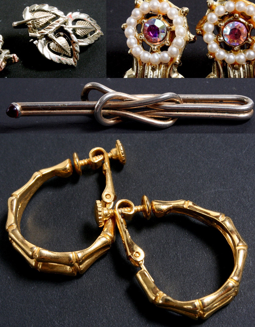 Clip On Earrings & Money Clip//Jewelry//Dress Up Accessories