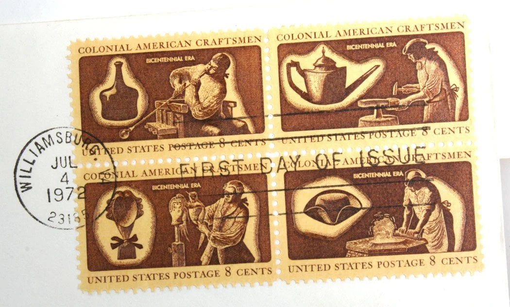 Colonial American Craftsmen Stamps, Set of 2//Collectible Stamps//8 Cent Stamps