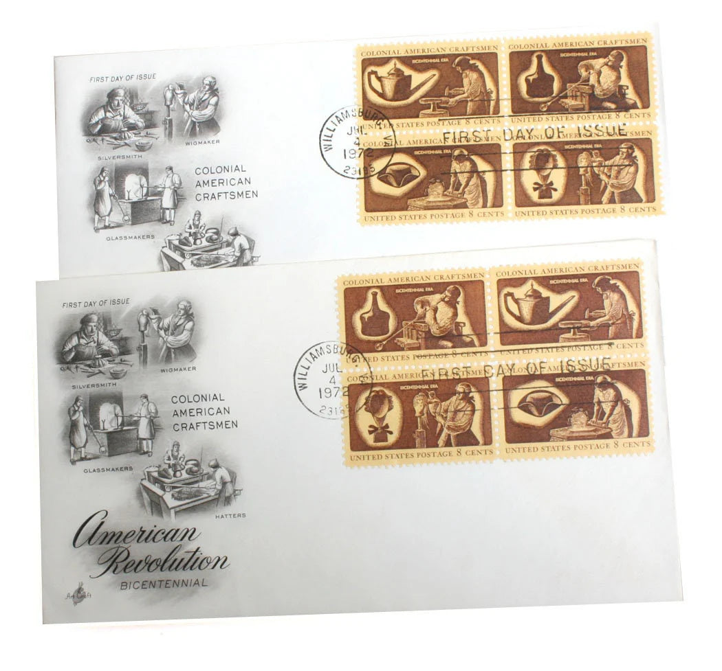 Colonial American Craftsmen Stamps, Set of 2//Collectible Stamps//8 Cent Stamps