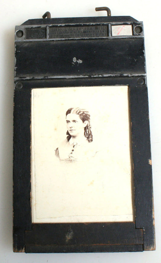 Vintage Film Holder with Vintage CDVs//Picture Frame//Reuse Frame//1860s Photo