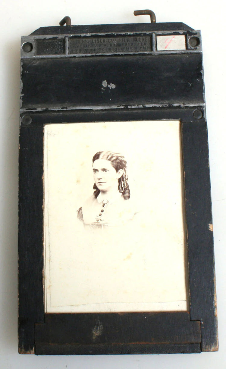 Vintage Film Holder with Vintage CDVs//Picture Frame//Reuse Frame//1860s Photo