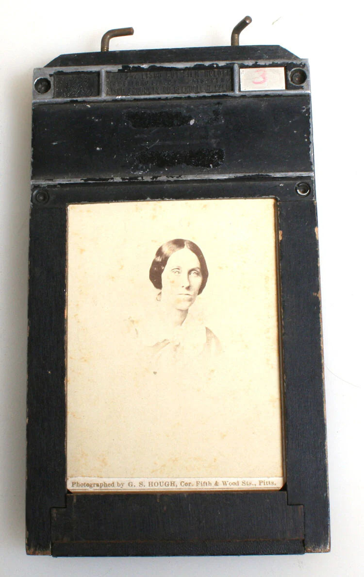 Vintage Film Holder with Vintage CDVs//Picture Frame//Reuse Frame//1860s Photo