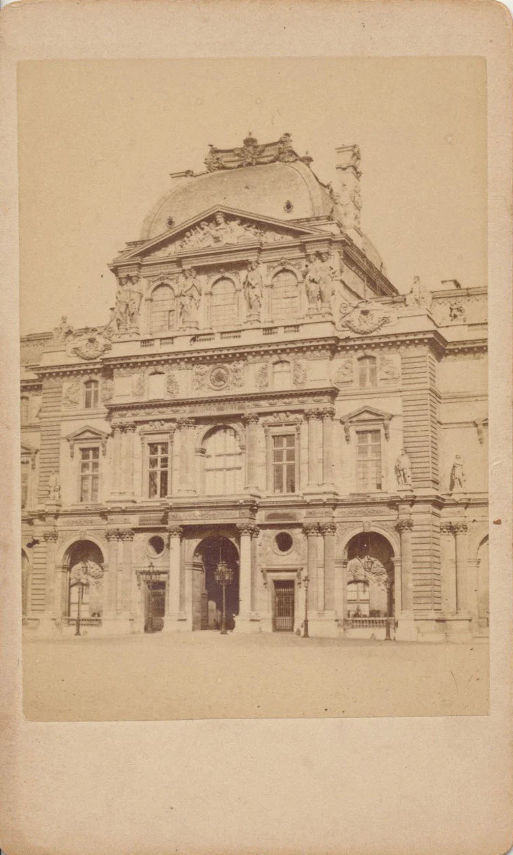 CDV PHOTO OF ENTRANCE TO THE LOUVRE MUSEUM - PARIS, FRANCE