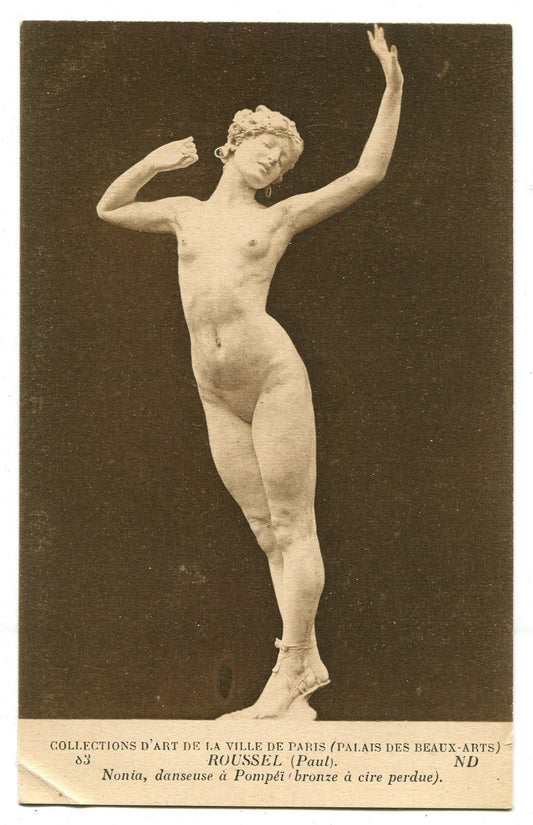 Vintage Nonia Dancer in Pompeii Photo Postcard - Sculpture Collectible, Pompeii