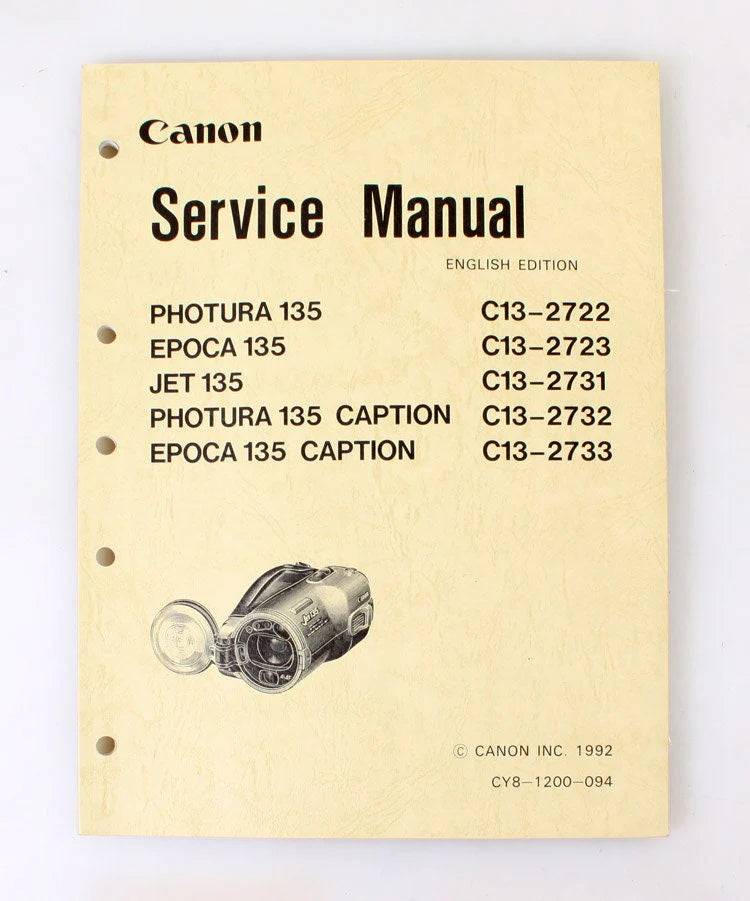 Canon Service Manual 1992, Photura/Epoca/Jet 135
