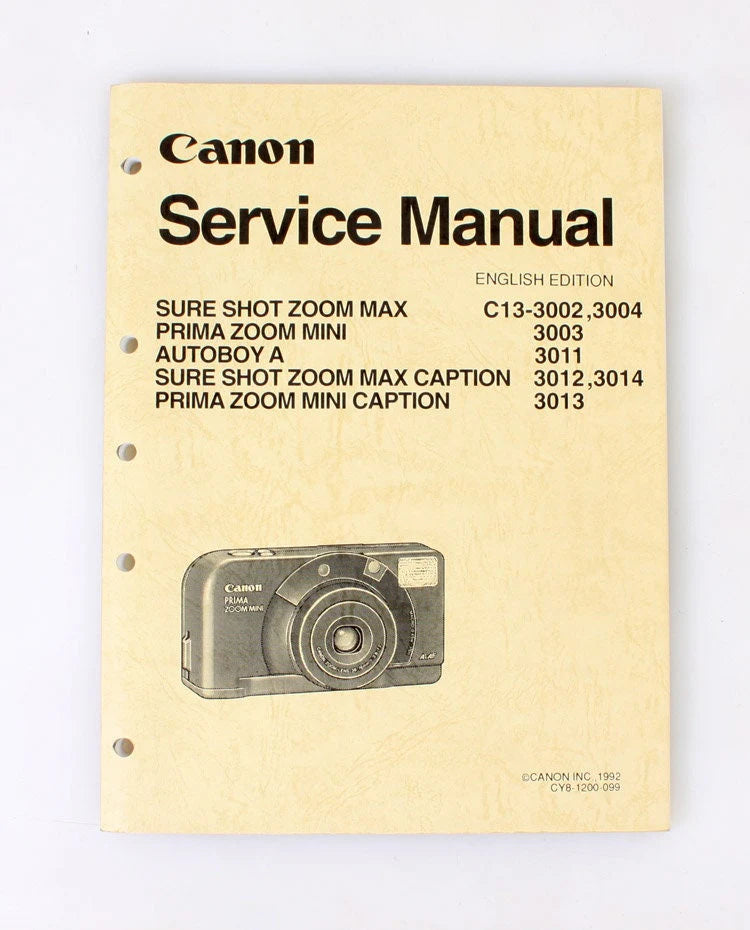Canon Service Manual 1992, Sure Shot/Prima Zoom