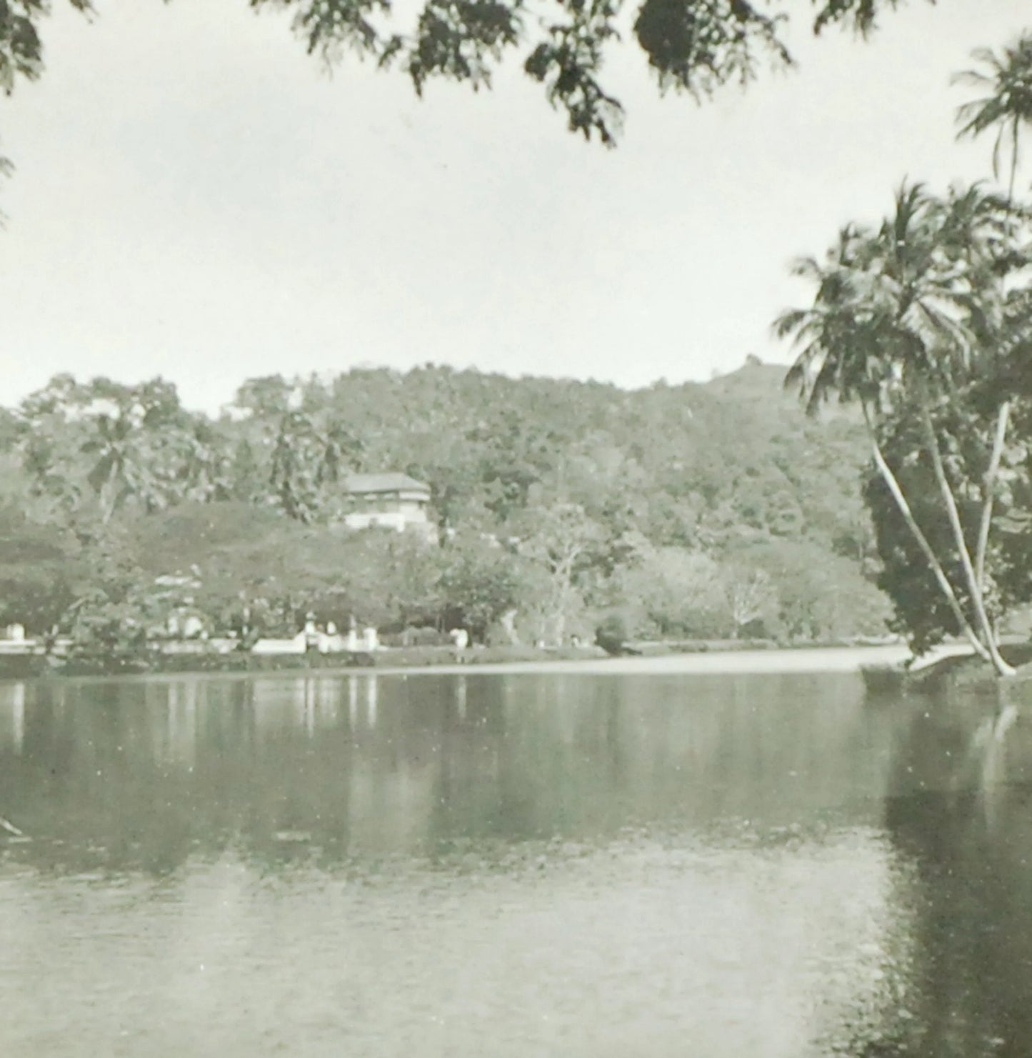 Lake Kandy Ceylon Antique Photo On Glass//DIY Art