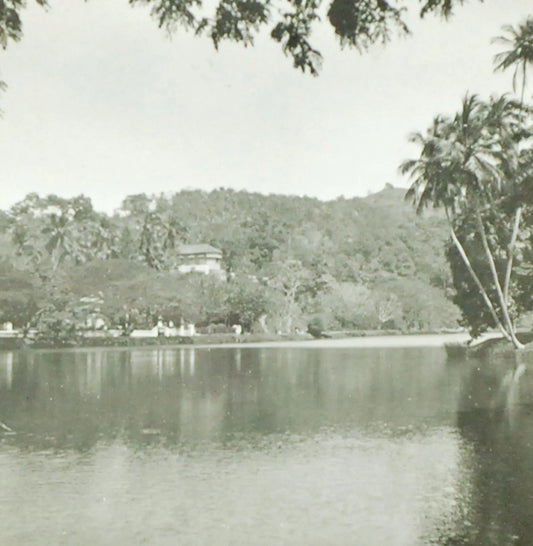 Lake Kandy Ceylon Antique Photo On Glass//DIY Art