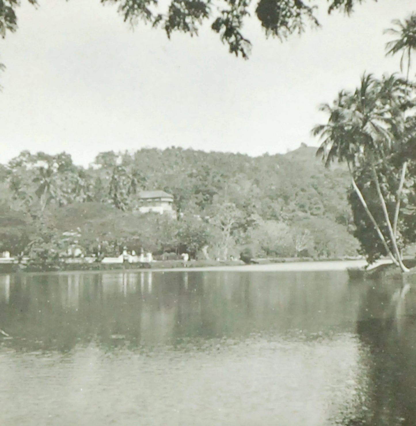 Lake Kandy Ceylon Antique Photo On Glass//DIY Art