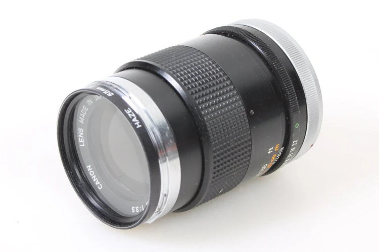 Canon 135MM 3.5 FD Lens w Cap s / Hood / Case / Filter / Box
