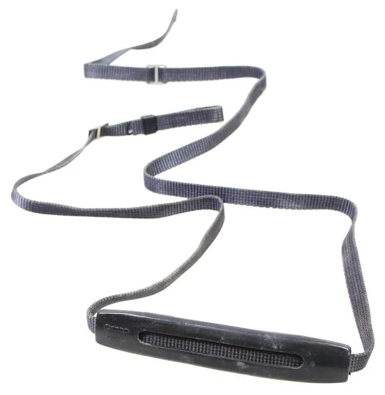 Vintage 1960s Black Woven Fabric Heavy Duty Canon Neck Strap with Neck Pad
