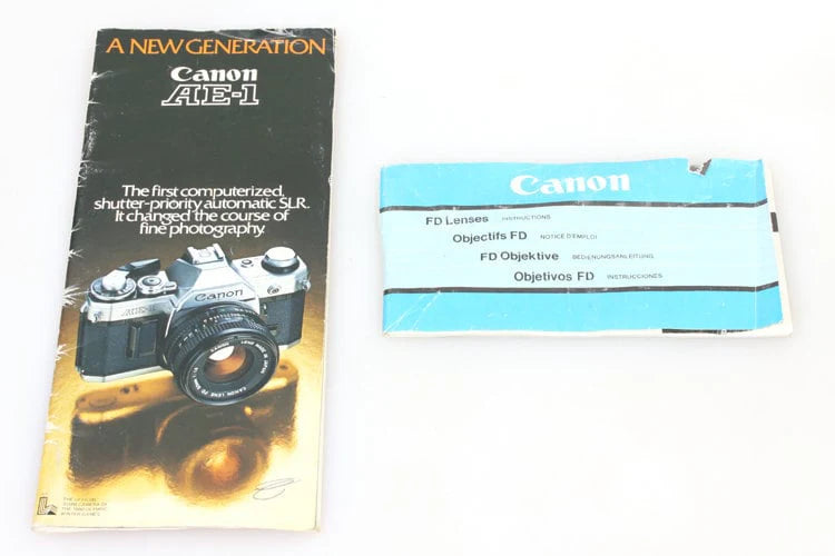 Canon AE-1 Brochure & FD Lens Guide Set of 2