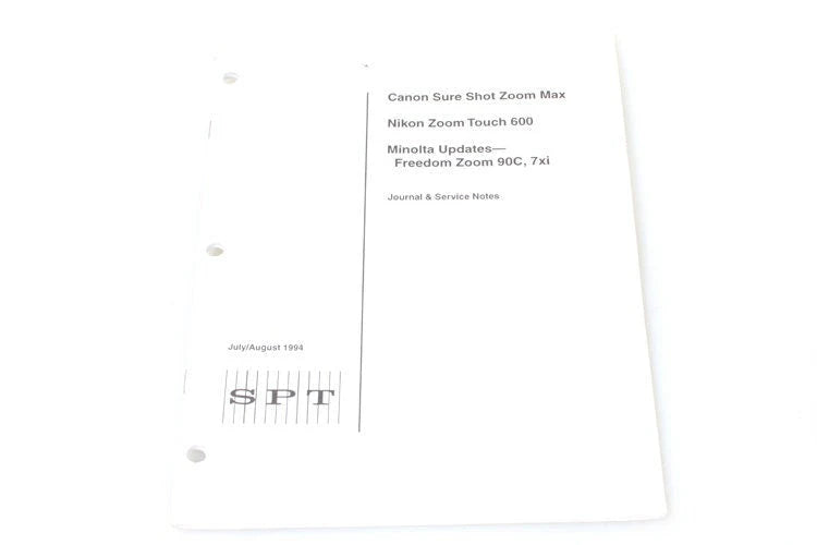 Society of Photo-Technologists Journal & Service Notes 1994 Canon Nikon Minolta