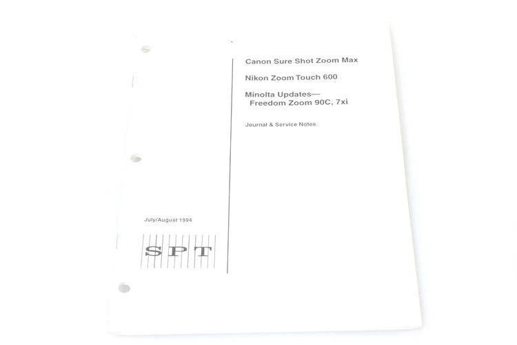 Society of Photo-Technologists Journal & Service Notes 1994 Canon Nikon Minolta