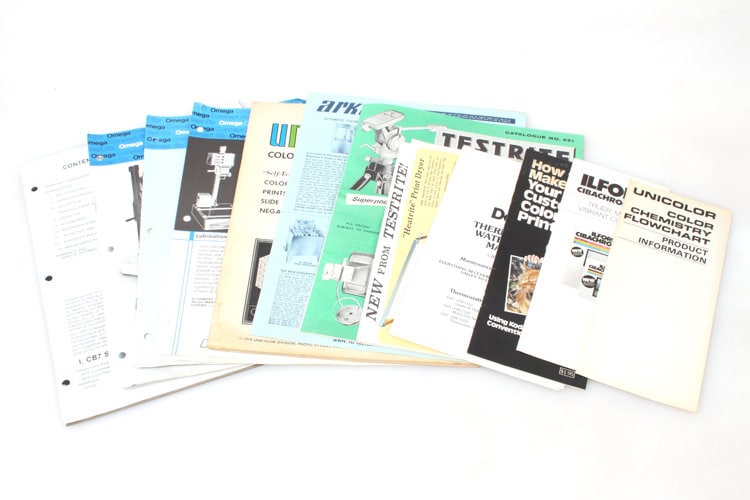 Darkroom Equipment Literature Lot