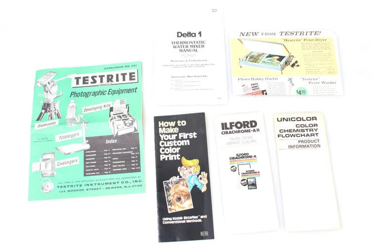 Darkroom Equipment Literature Lot