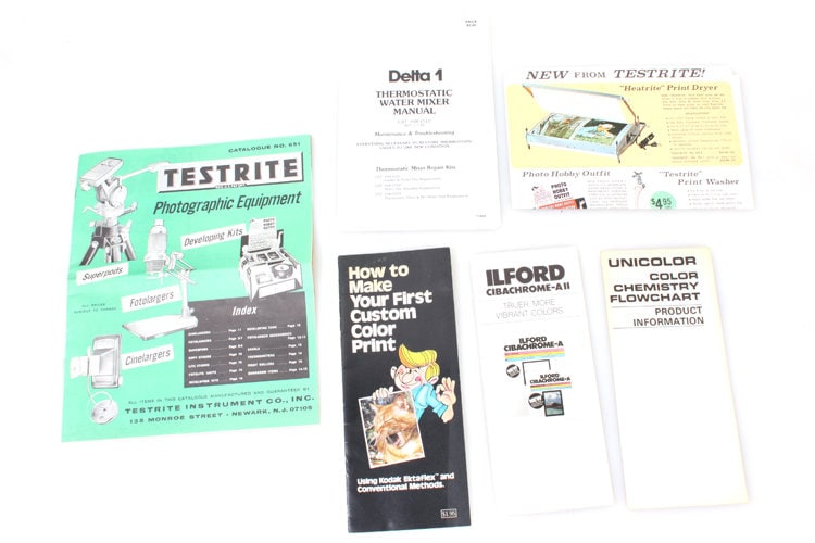 Darkroom Equipment Literature Lot