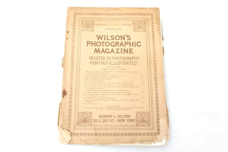 Wilsons Photographic Magazine Devoted to Photography Monthly Illustrated VOL XLVI NO 632 (August 1909)