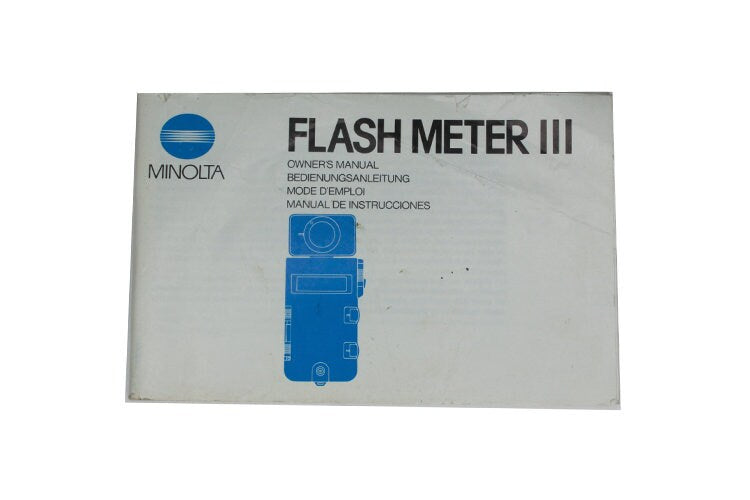 Flash Meter III Minolta Instruction Manual (En, Ge, Fr, Sp)