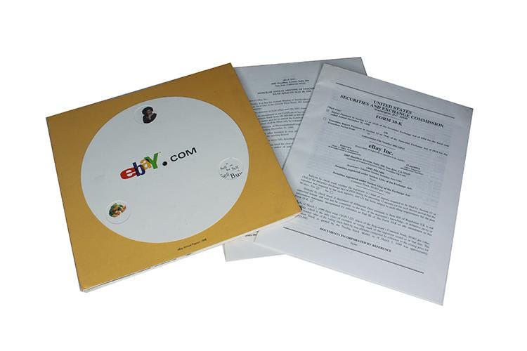1998 EBAY Annual Report Stocks Collectible