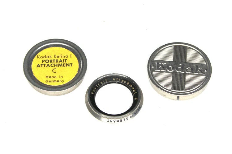 Art Deco Kodak Tin w Retina Portrait Attachment C