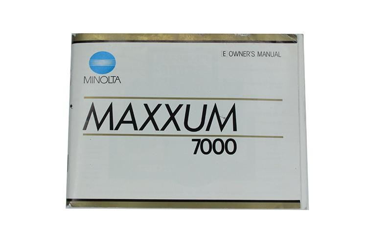 Owners Instruction Manual Minolta Maxxum 7000 SLR Camera