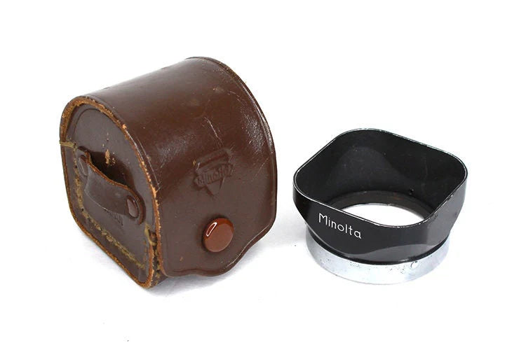 Minolta Metal Bayonet Square Lens Hood w Leather Case