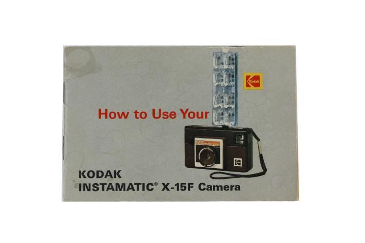 Instamatic X-15F Camera Manual Vintage