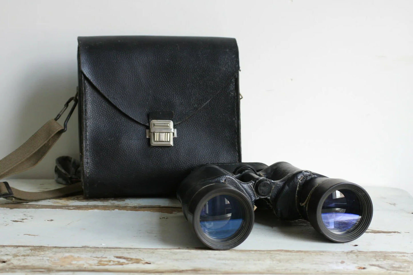 Leather Bound Russian Vintage 7X50 Binoculars with Case