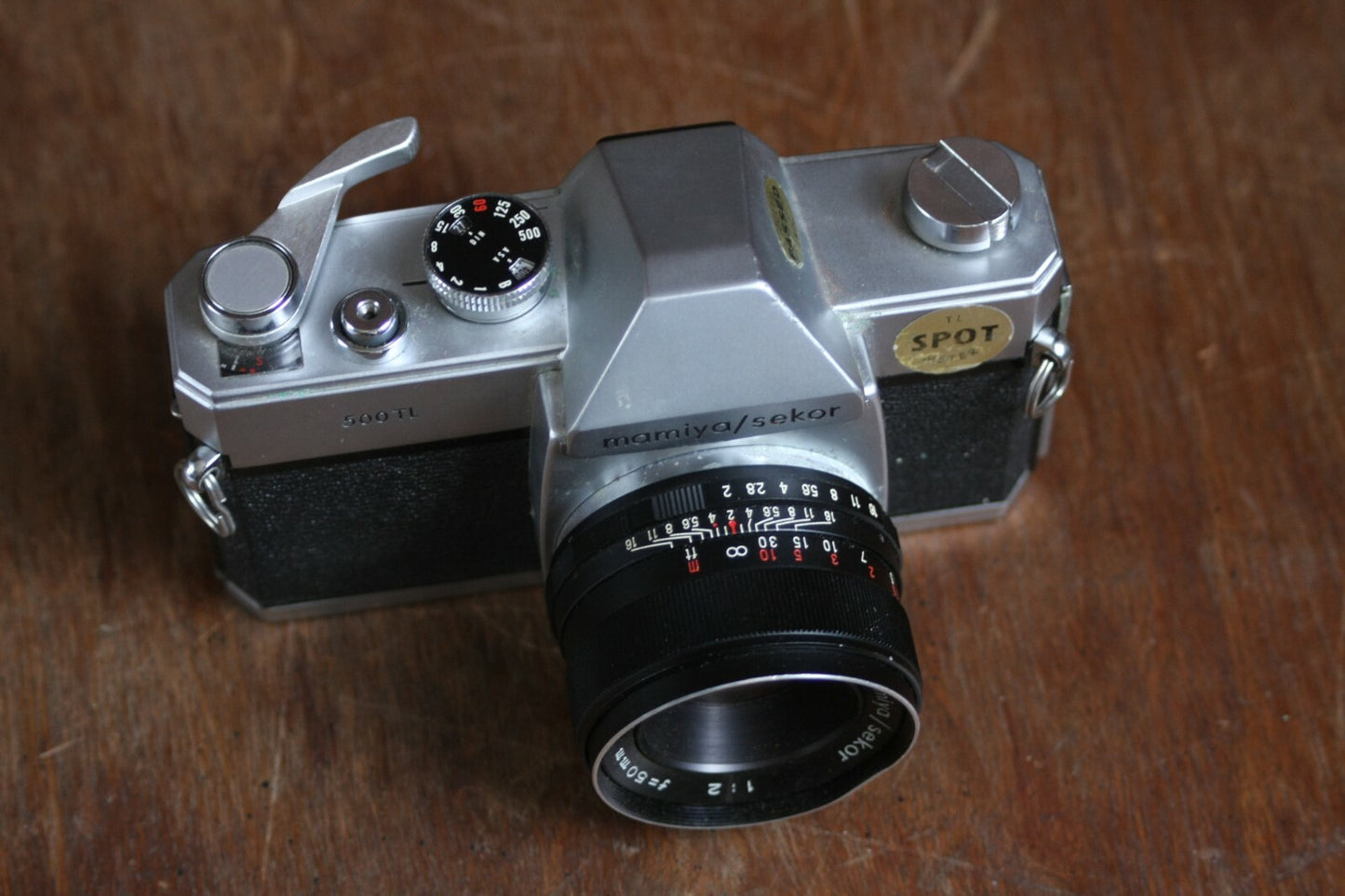 Mamiya Sekor 500TL SLR Camera & f/2 50mm Lens FOR PARTS