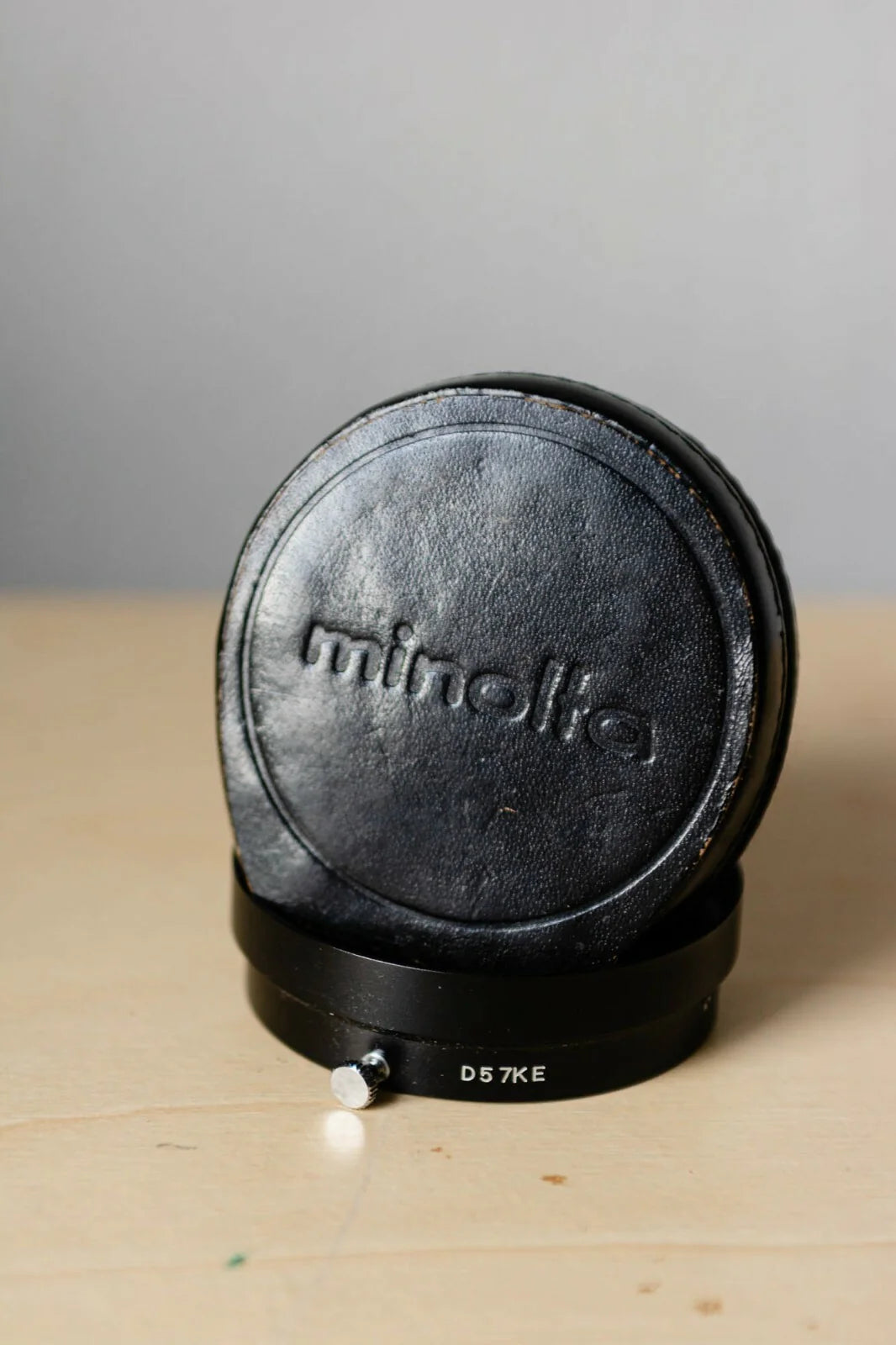 Minolta D57KE Metal Lens Hood for Minolta-Rokkor-PF 58mm f/1.4 Lens in Leather C