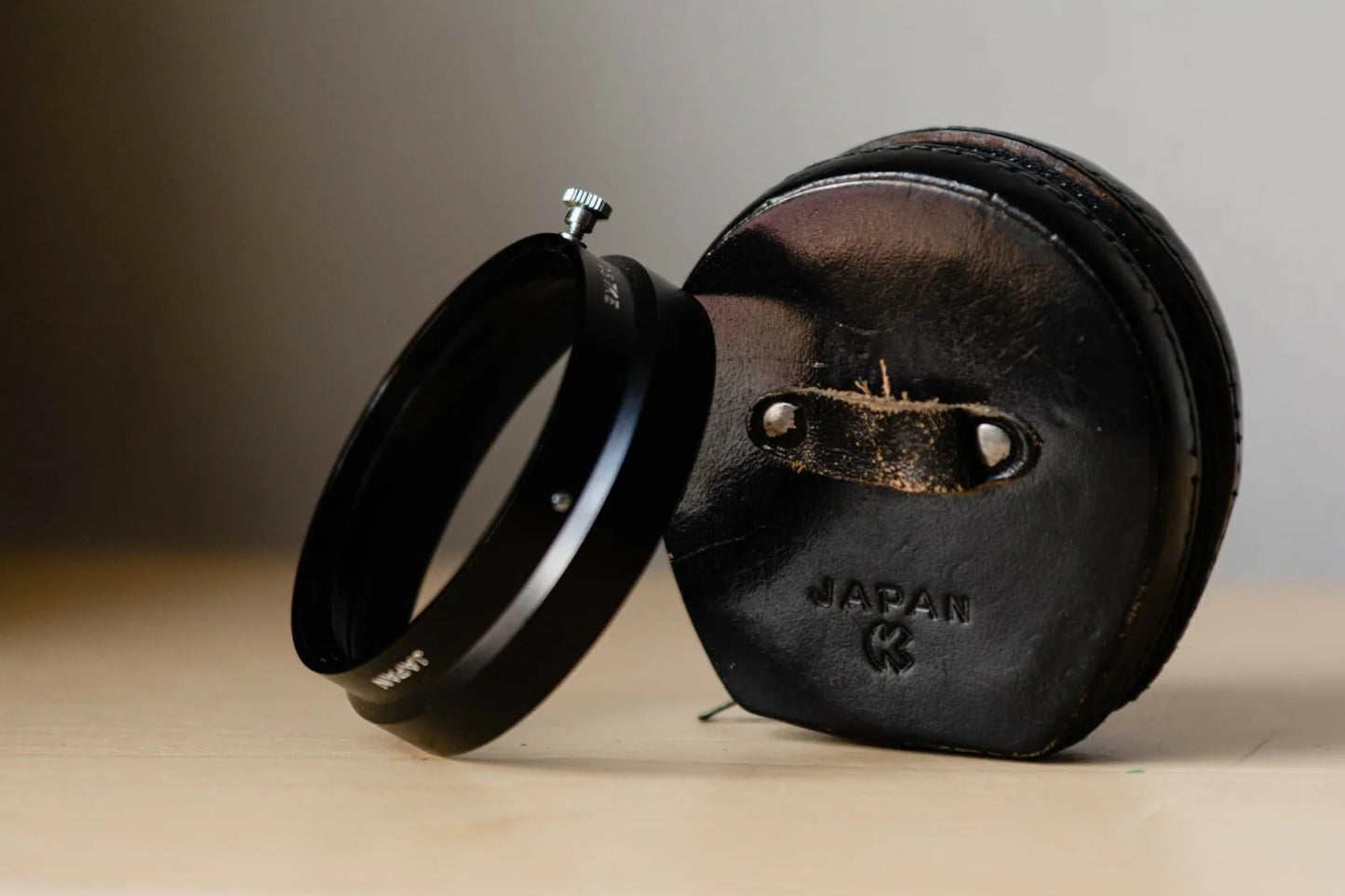 Minolta D57KE Metal Lens Hood for Minolta-Rokkor-PF 58mm f/1.4 Lens in Leather C