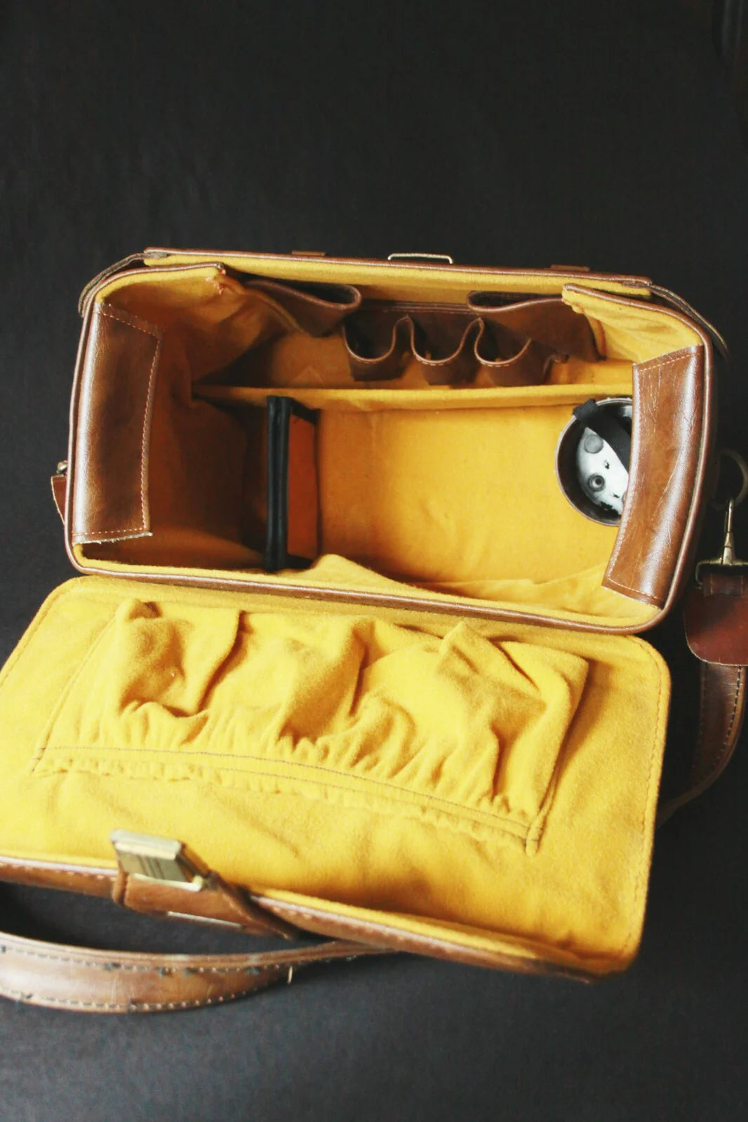 Leather Vintage Camera Bag with Camera Case