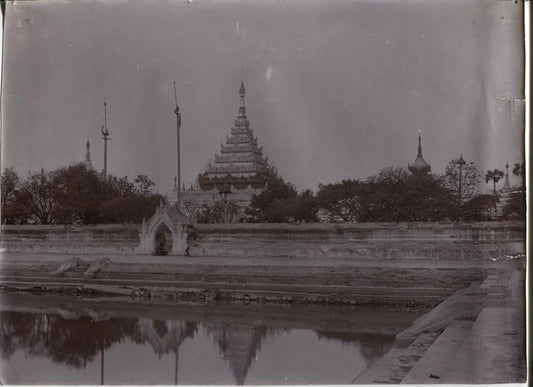 TONED SILVER PRINT PAGODA. BURMA, MYANMAR. 8.5 X 11.5 INCHES.