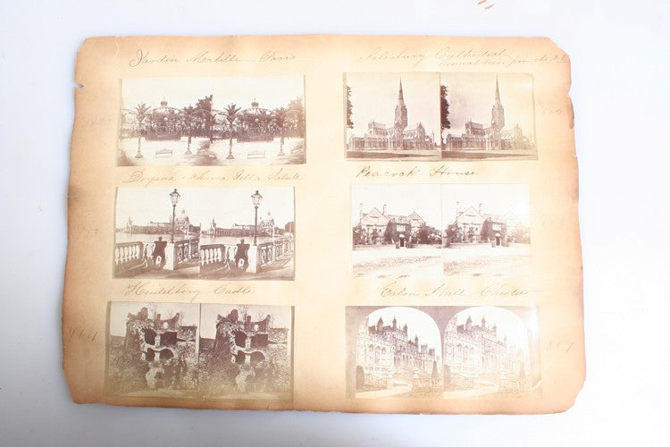 SET OF 12 STEREOVIEWS OF PARIS, CATHEDRALS, CAMBRIDGE,   MORE