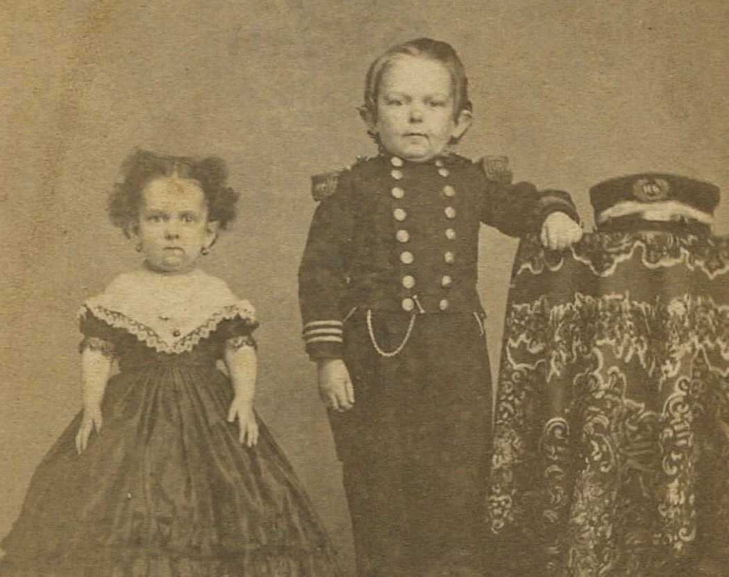 Charles and Eliza Nestel. Dwarf/MIDGET, CIVIL WAR ERA CDV. FREDERICK,MD.